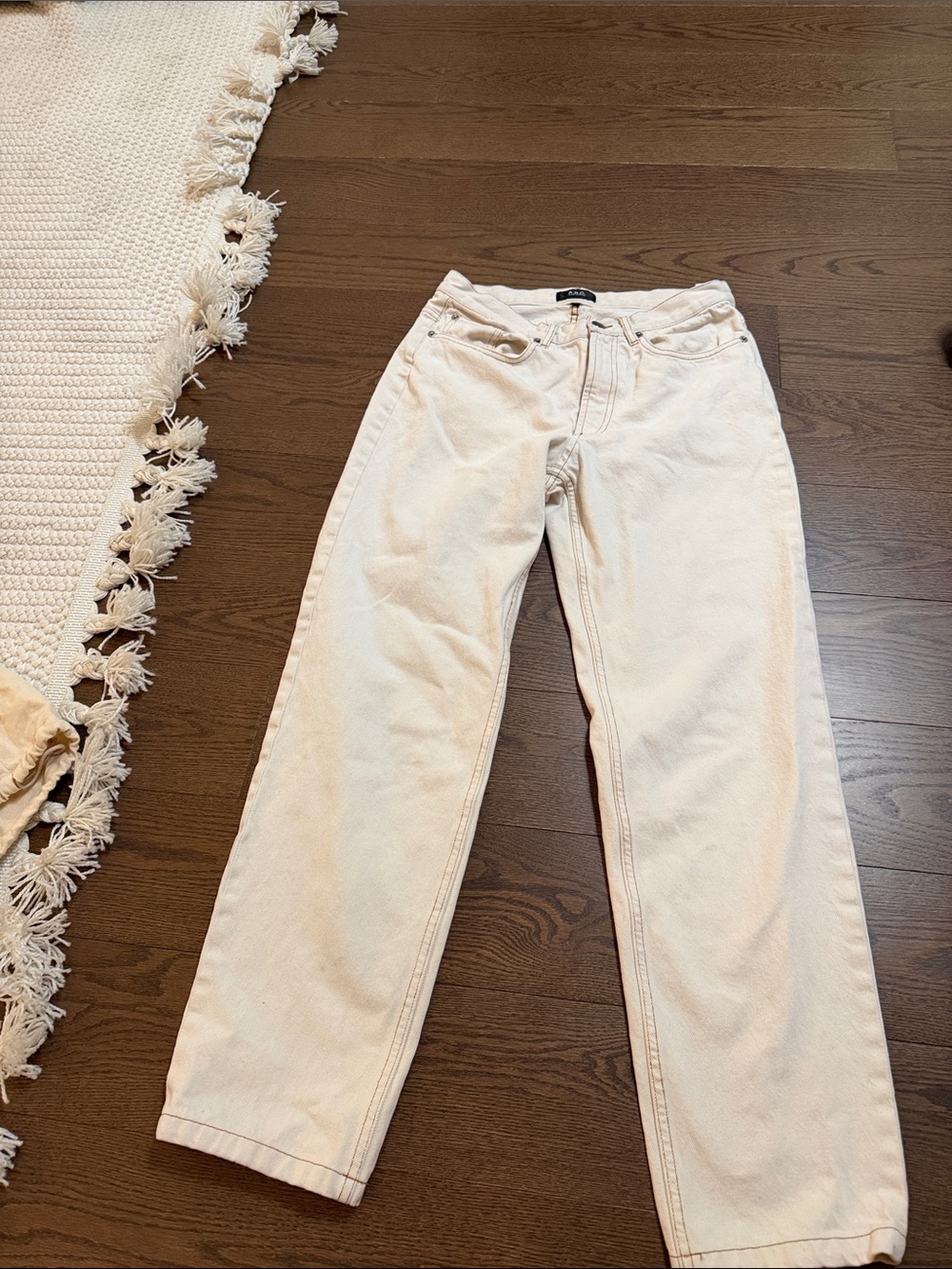 A.P.C. Cream Straight-Leg Jeans